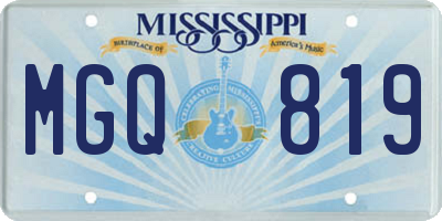 MS license plate MGQ819