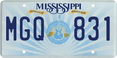 MS license plate MGQ831