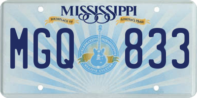MS license plate MGQ833