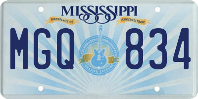 MS license plate MGQ834