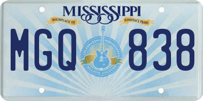 MS license plate MGQ838