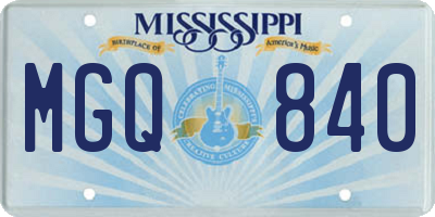 MS license plate MGQ840