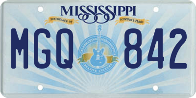 MS license plate MGQ842