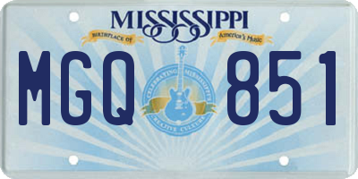 MS license plate MGQ851