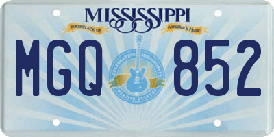 MS license plate MGQ852