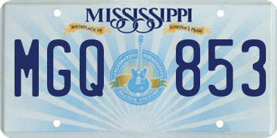 MS license plate MGQ853