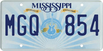 MS license plate MGQ854