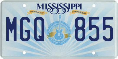 MS license plate MGQ855