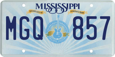 MS license plate MGQ857