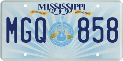 MS license plate MGQ858