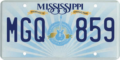 MS license plate MGQ859