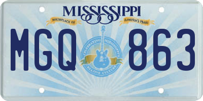 MS license plate MGQ863
