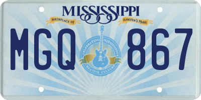 MS license plate MGQ867
