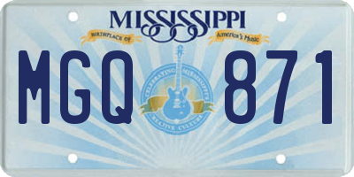 MS license plate MGQ871
