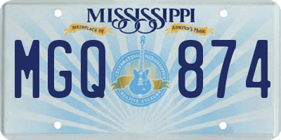 MS license plate MGQ874
