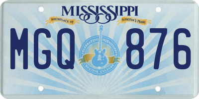 MS license plate MGQ876