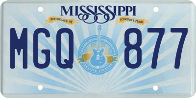 MS license plate MGQ877