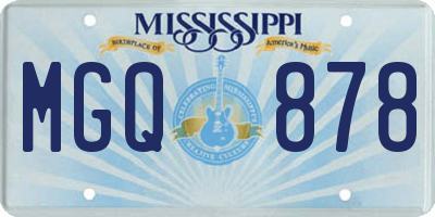 MS license plate MGQ878