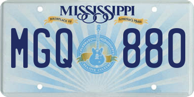 MS license plate MGQ880
