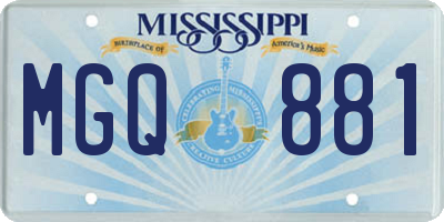 MS license plate MGQ881
