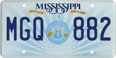 MS license plate MGQ882