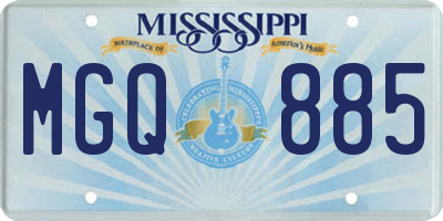 MS license plate MGQ885