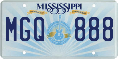 MS license plate MGQ888