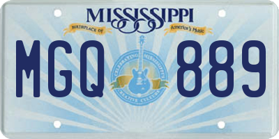 MS license plate MGQ889