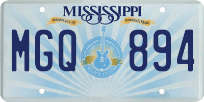 MS license plate MGQ894