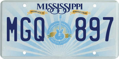 MS license plate MGQ897