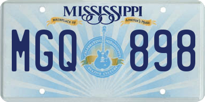 MS license plate MGQ898