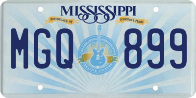 MS license plate MGQ899