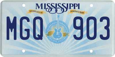 MS license plate MGQ903