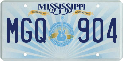 MS license plate MGQ904