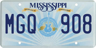 MS license plate MGQ908