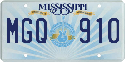 MS license plate MGQ910