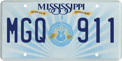 MS license plate MGQ911