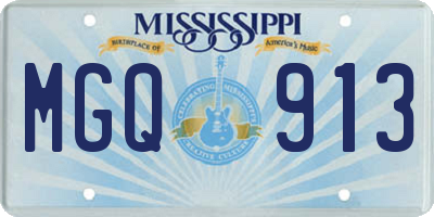 MS license plate MGQ913