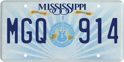 MS license plate MGQ914