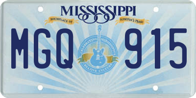 MS license plate MGQ915