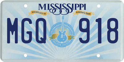 MS license plate MGQ918