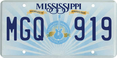 MS license plate MGQ919