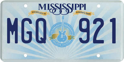 MS license plate MGQ921