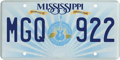 MS license plate MGQ922