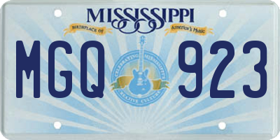 MS license plate MGQ923