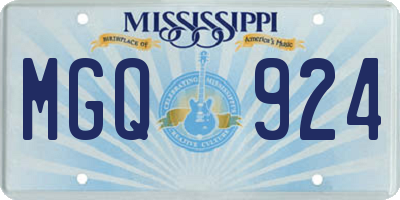 MS license plate MGQ924