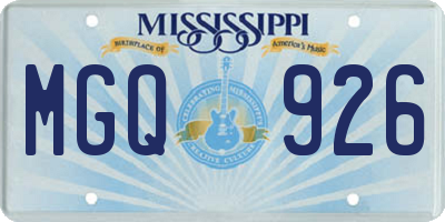 MS license plate MGQ926