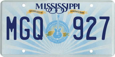 MS license plate MGQ927