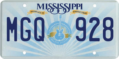 MS license plate MGQ928