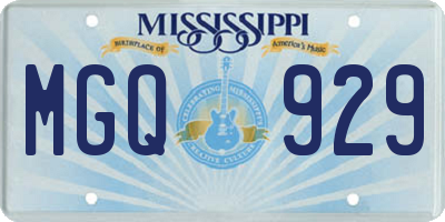 MS license plate MGQ929